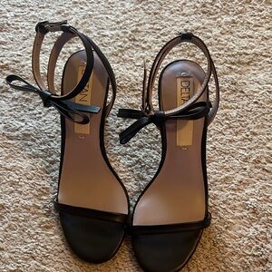 Delman Black Ankle Strap Heels